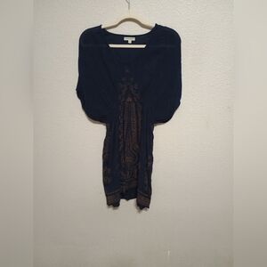 EARTHBOUND Navy and Brown Mini Dress